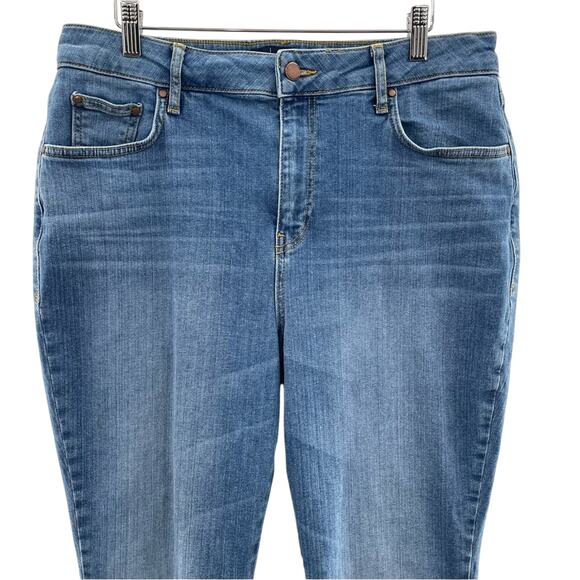 Boden Flare Cropped Ankle Jeans High Waist Wide Leg Medium Wash Jeans Size 12 - Picture 2 of 10